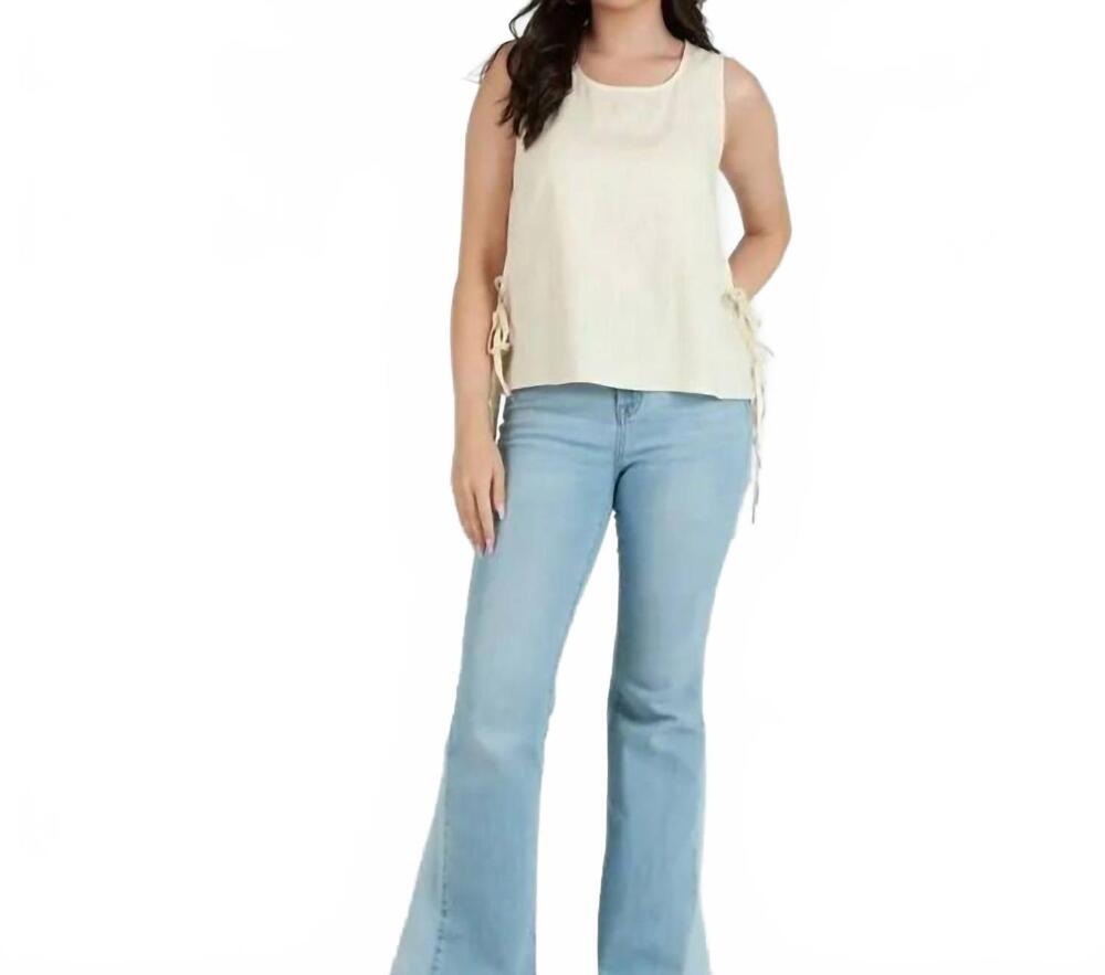 NEW LUCCA side tie blouse in tan